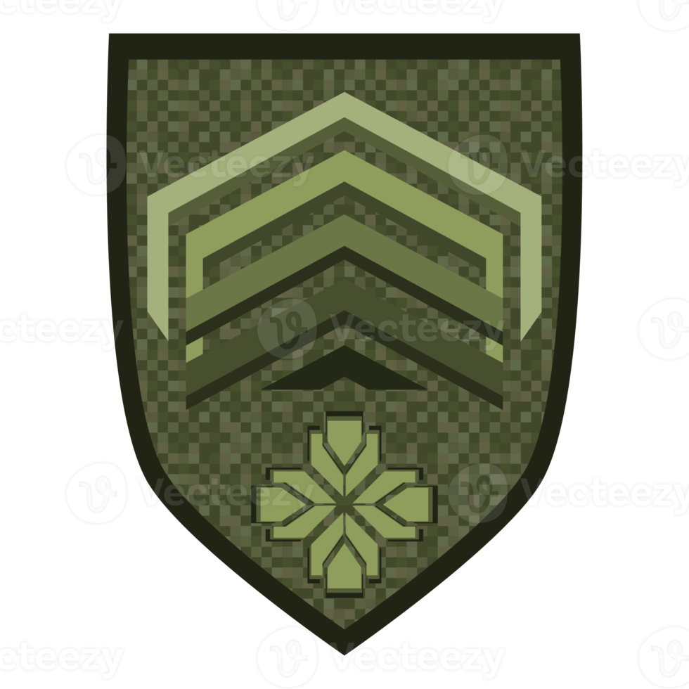 Free Green military ranks shoulder badge. Army soldier chevron. Uniform