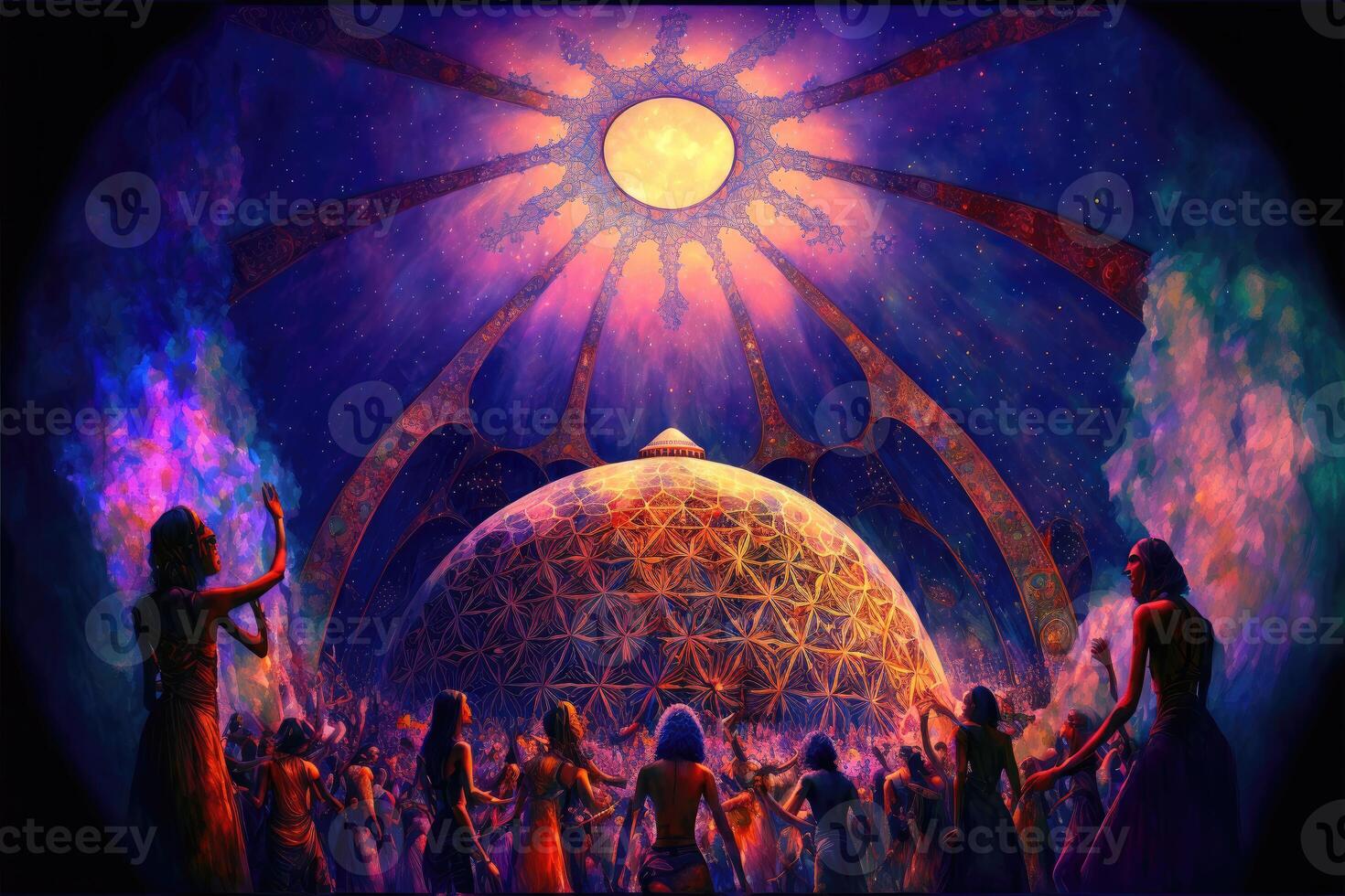 Sacred gathering full moon expansion and ecstatic dance. photo