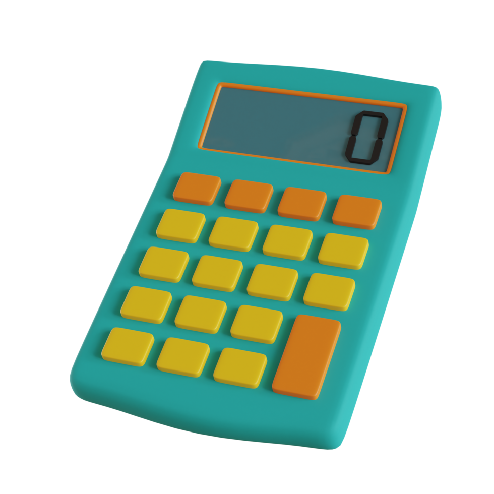 3D illustration or 3D object render of calculator, counting, etc png