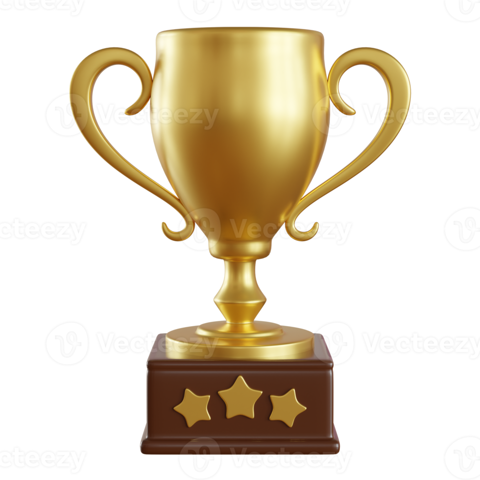 gold throphy isolated on transparent background png