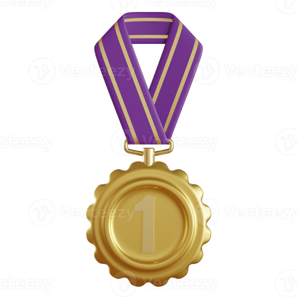 ouro medalha isolado em transparente fundo png