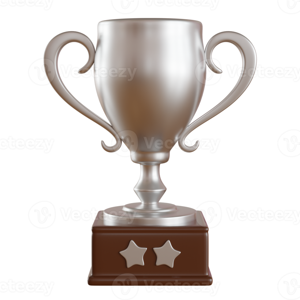 silver throphy isolated on transparent background png