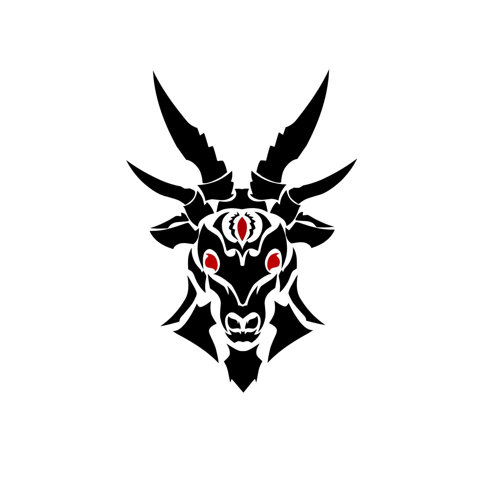 illustration vector graphic of tribal art design tattoo goat demon head ...