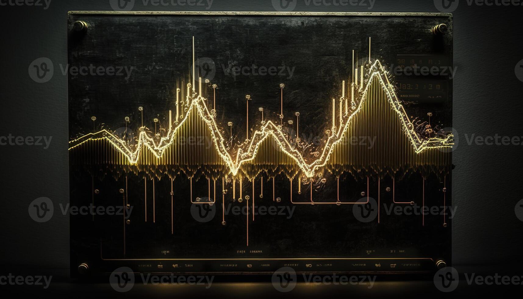 generativo ai, valores mercado gráfico líneas, financiero grafico en tecnología resumen antecedentes representar financiero crisis, financiero fusión de un reactor. tecnología concepto, comercio mercado concepto. foto