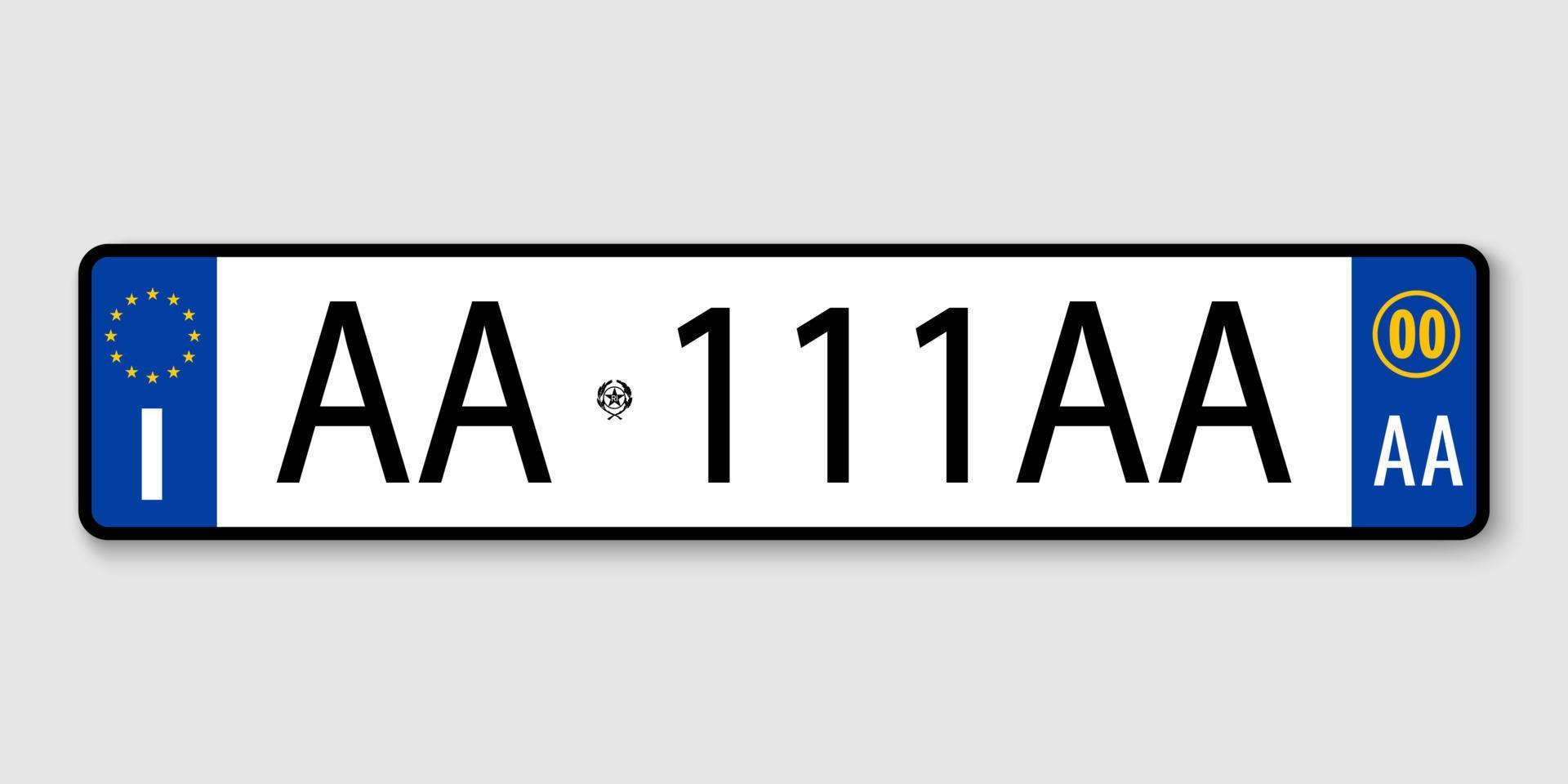 Vehicle registration plates vector