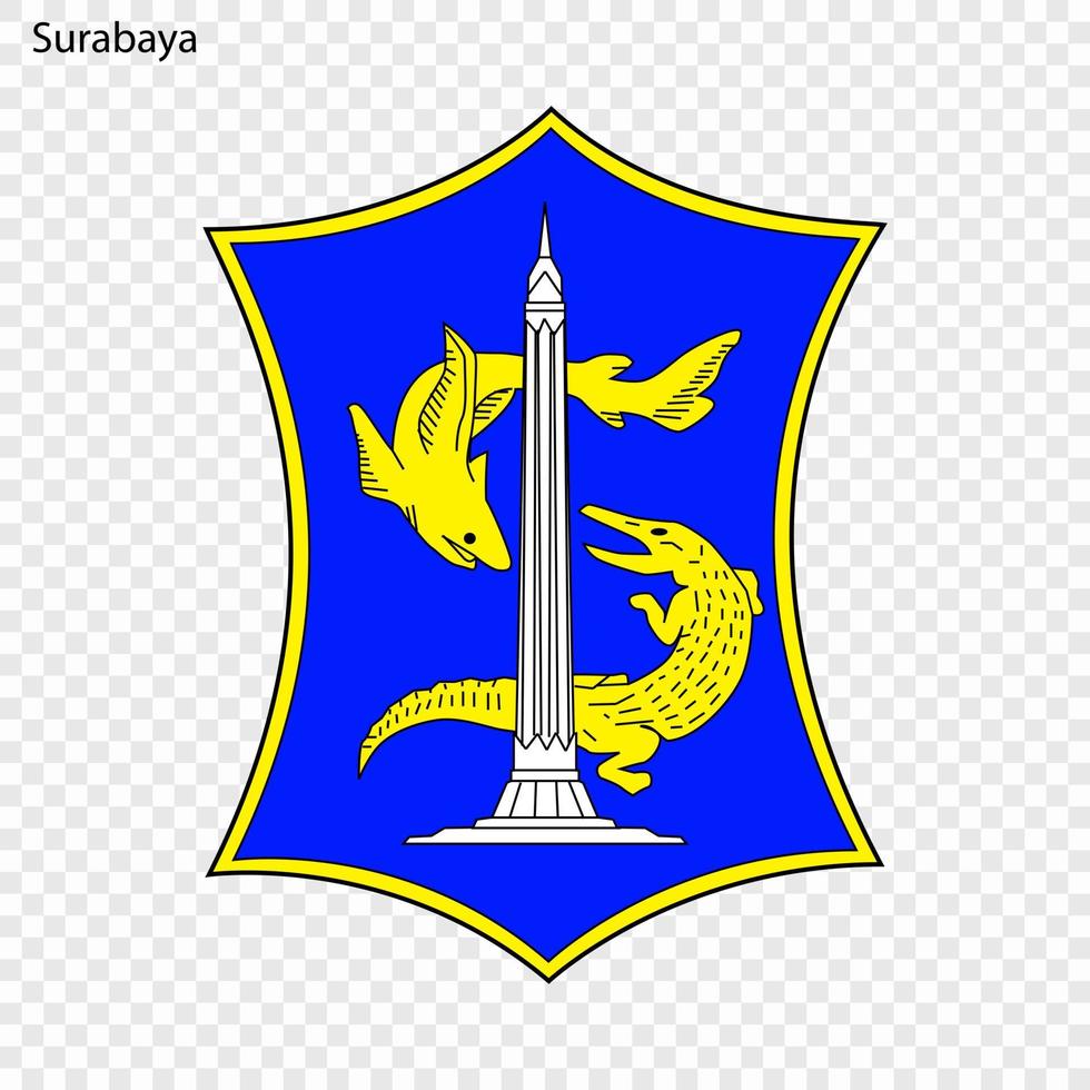 emblema ciudad de Indonesia. vector