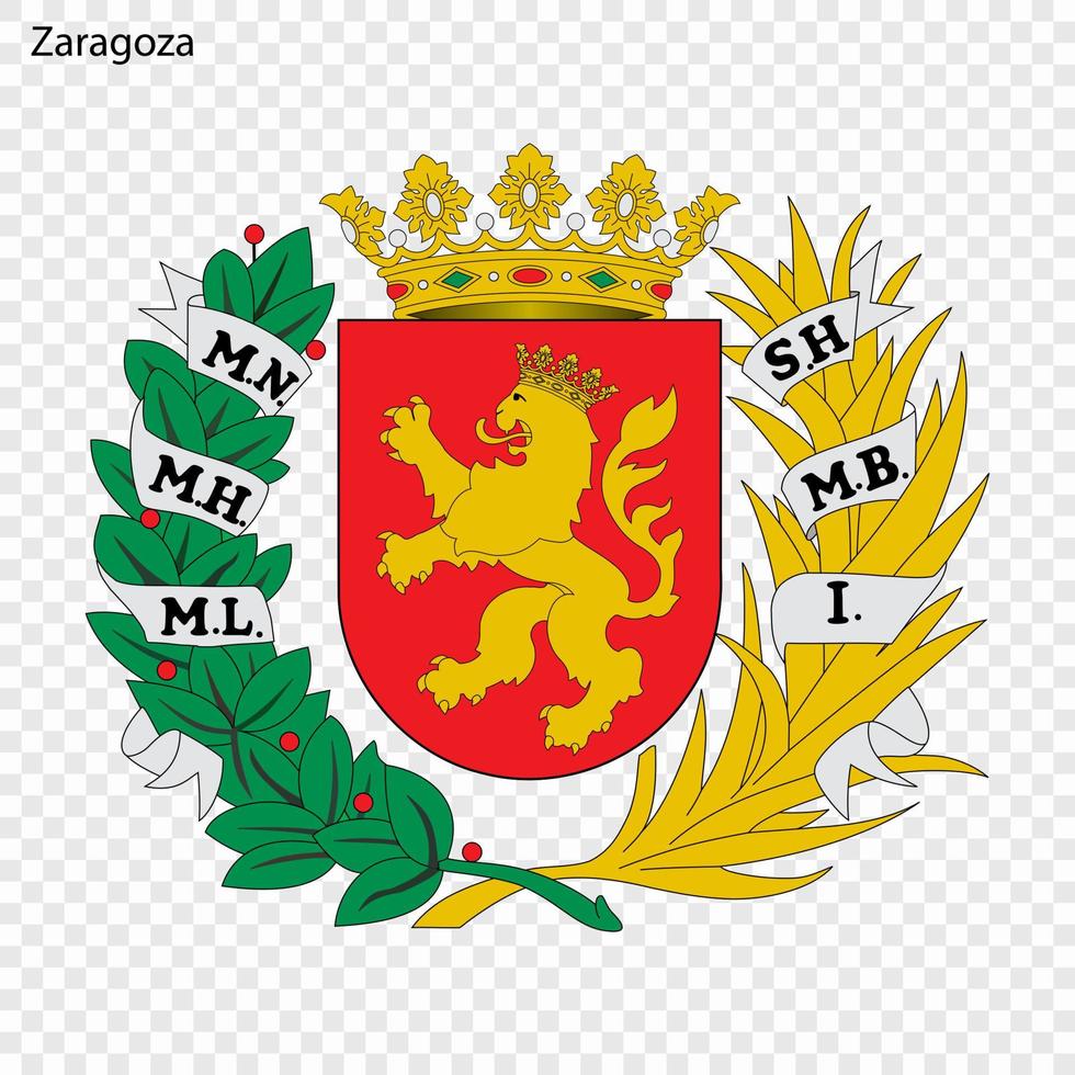 Emblem of Zaragoza. City of Spain vector