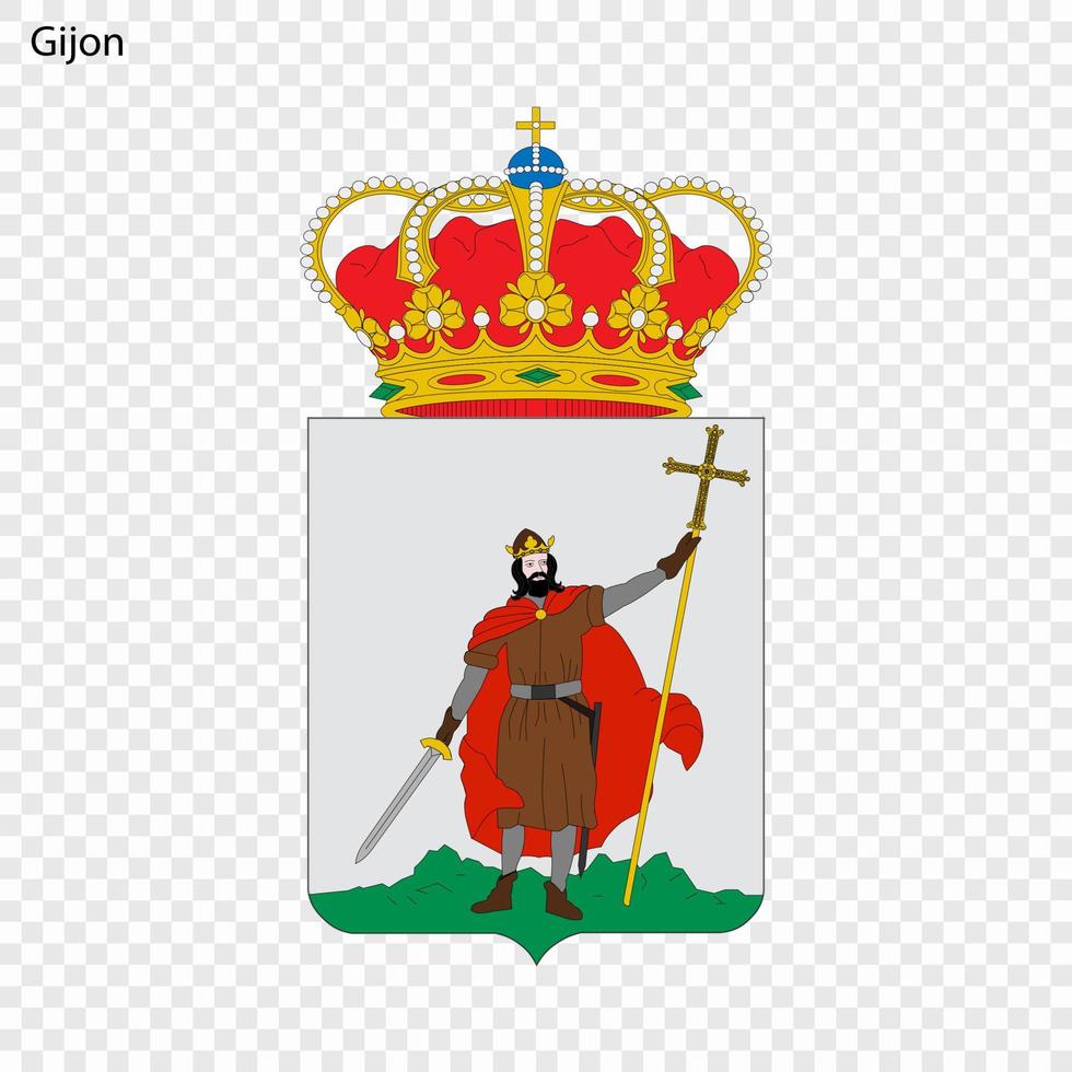 Emblem of Gijon. City of Spain vector