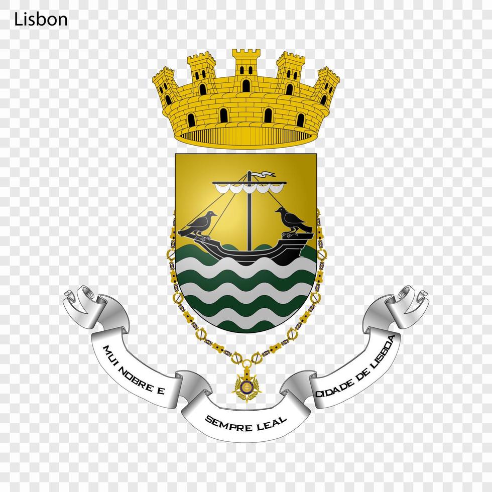 Emblem of Lisbon. City of Portugal. vector