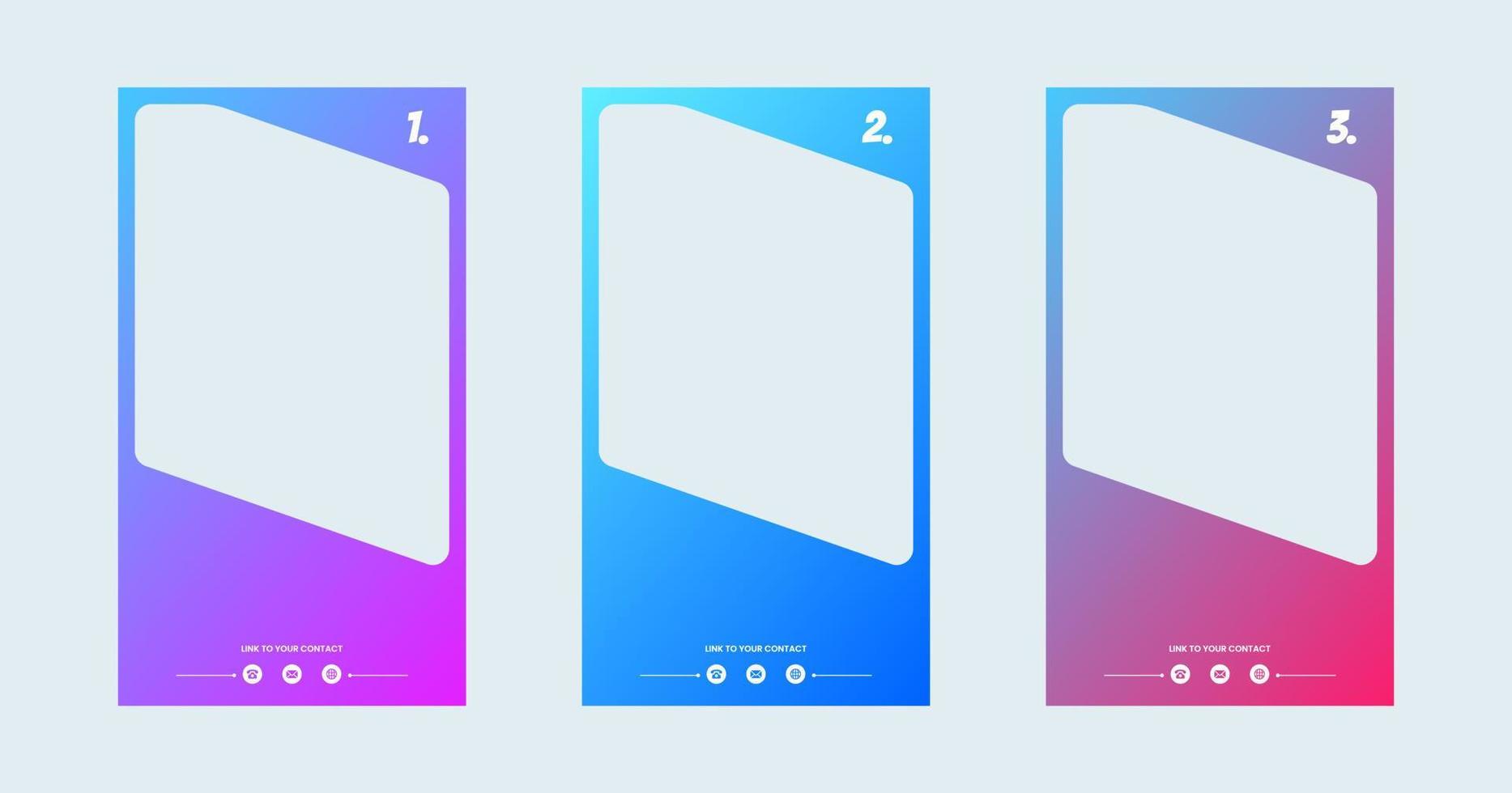 Vertical story template in gradient colors. Social media frame vector illustration.