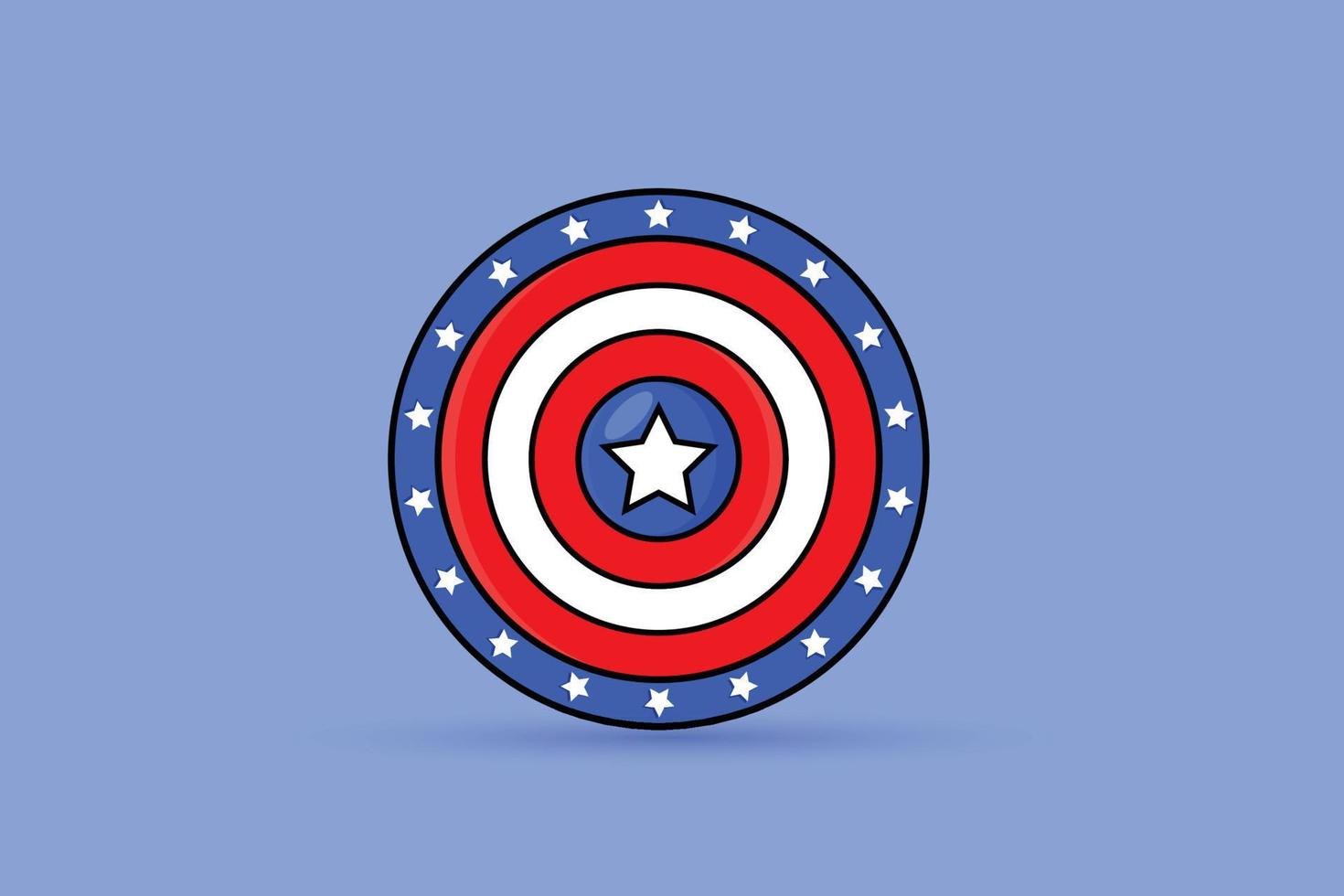 3d american shield vector illustration