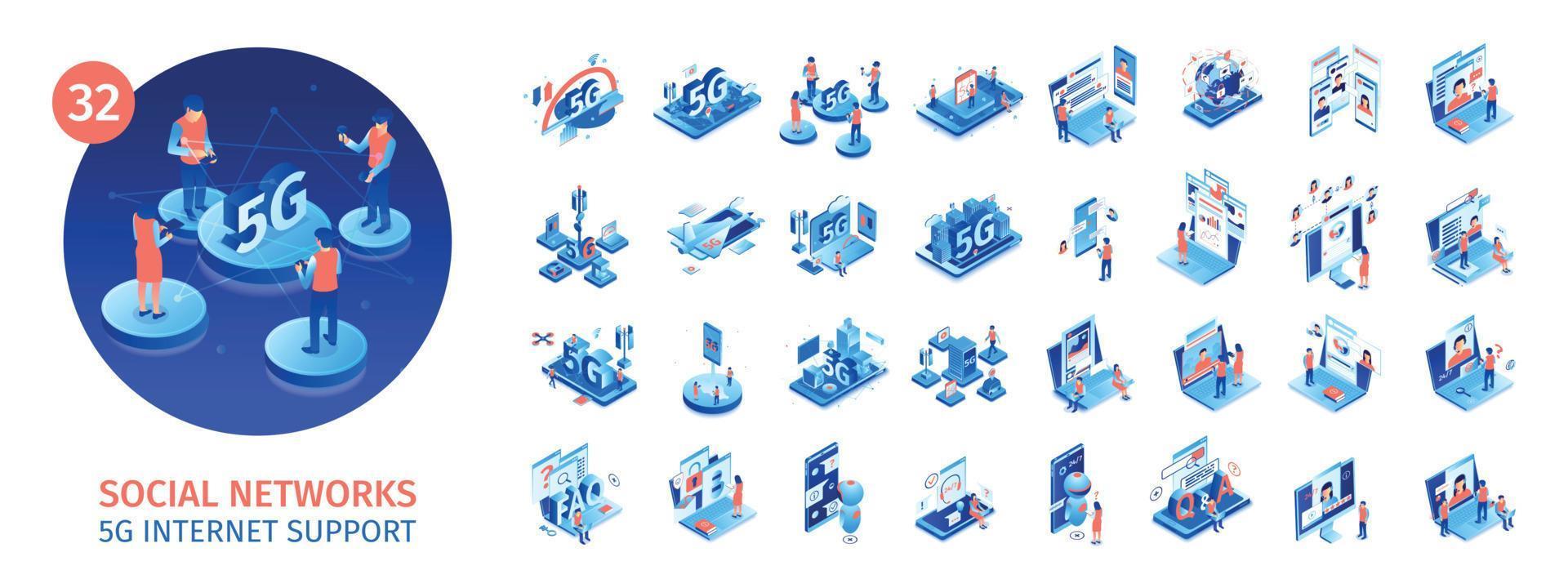 Internet Social Media Icons vector