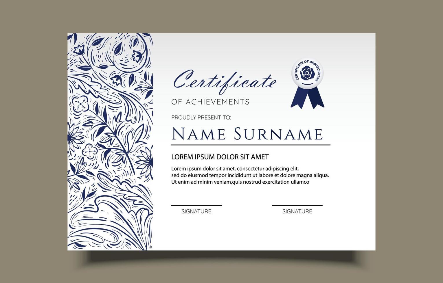 plantilla de certificado creativo vector