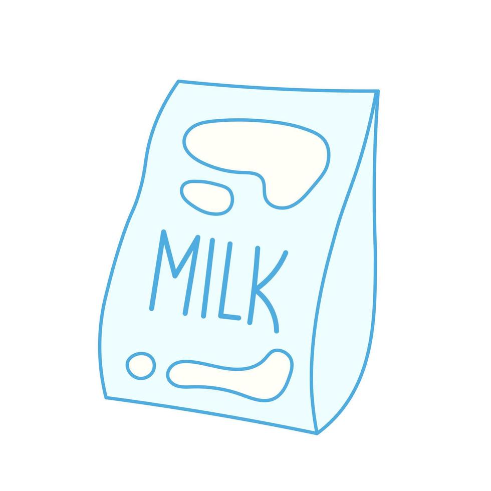 Milk plastic bag doodle vector