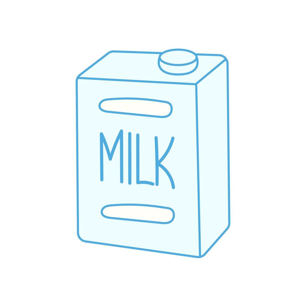 Milk cardboard box doodle vector