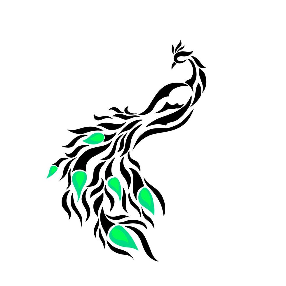 illustration vector graphic of tribal art tattoo peacock