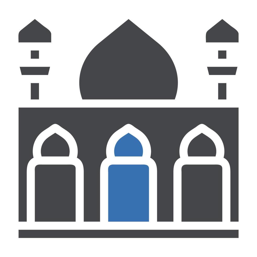 mosque icon solid grey blue style ramadan illustration vector element and symbol perfect.