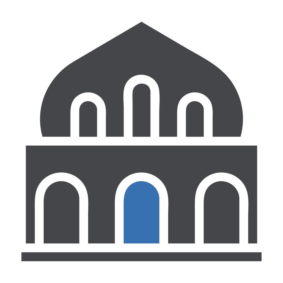 mezquita icono sólido gris azul estilo Ramadán ilustración vector elemento y símbolo Perfecto.