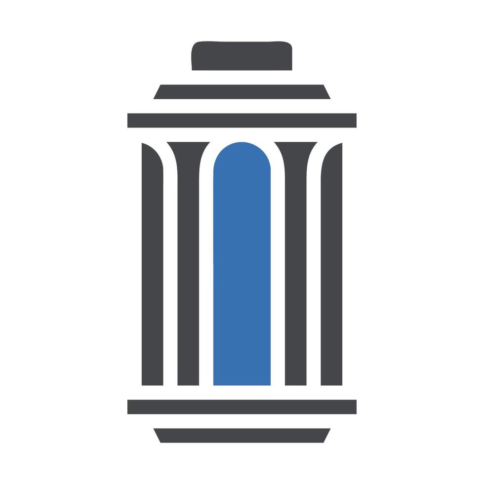 lantern icon solid grey blue style ramadan illustration vector element and symbol perfect.