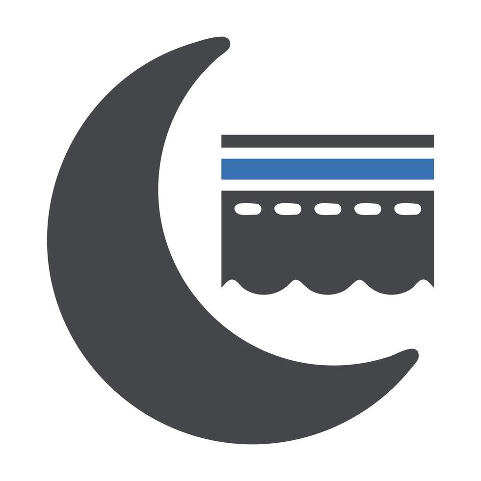 kaaba icono sólido gris azul estilo Ramadán ilustración vector elemento y símbolo Perfecto.