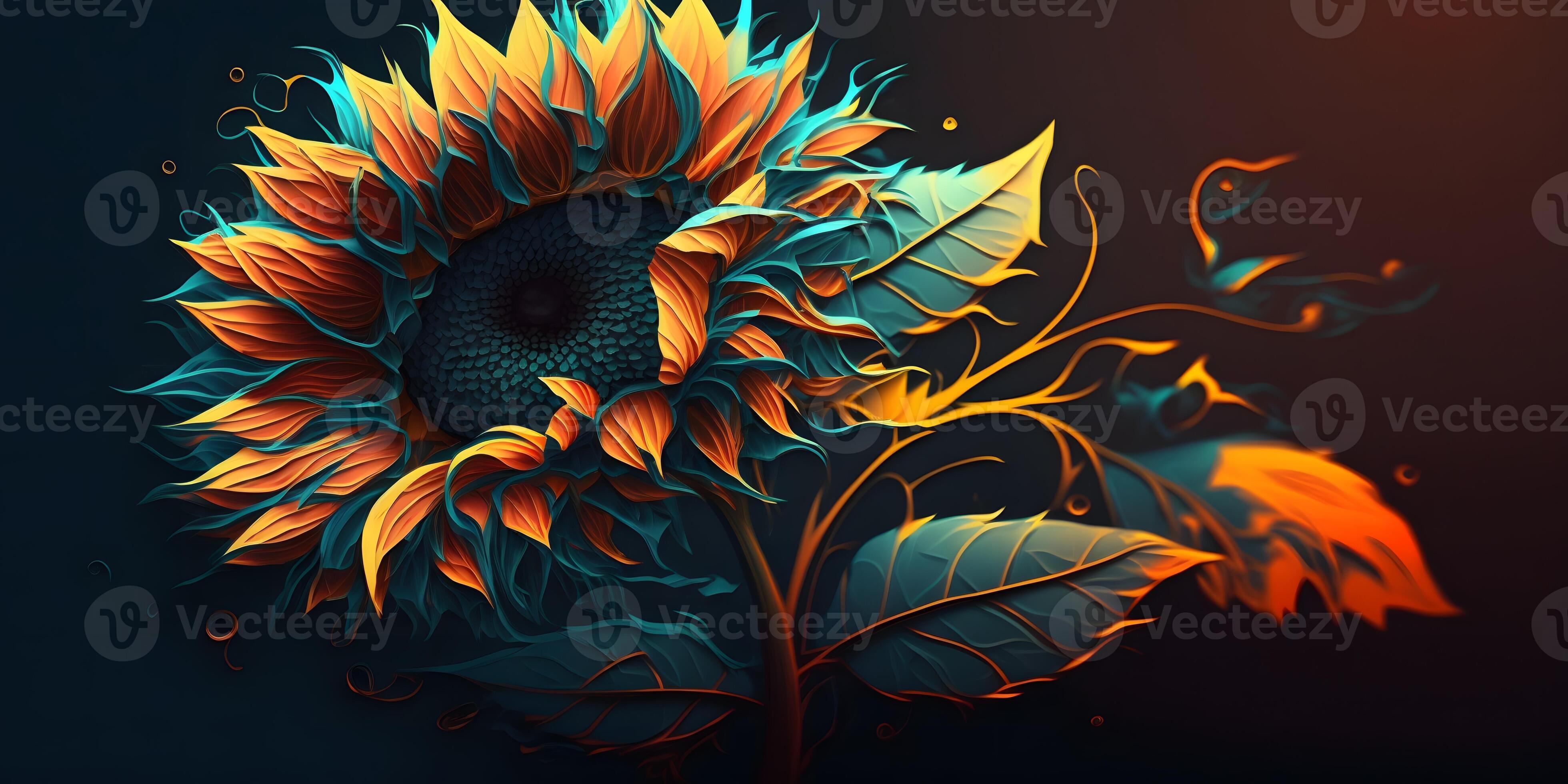 sunflower head illustration, sunflower wallpaper, 21836235 Stock Photo