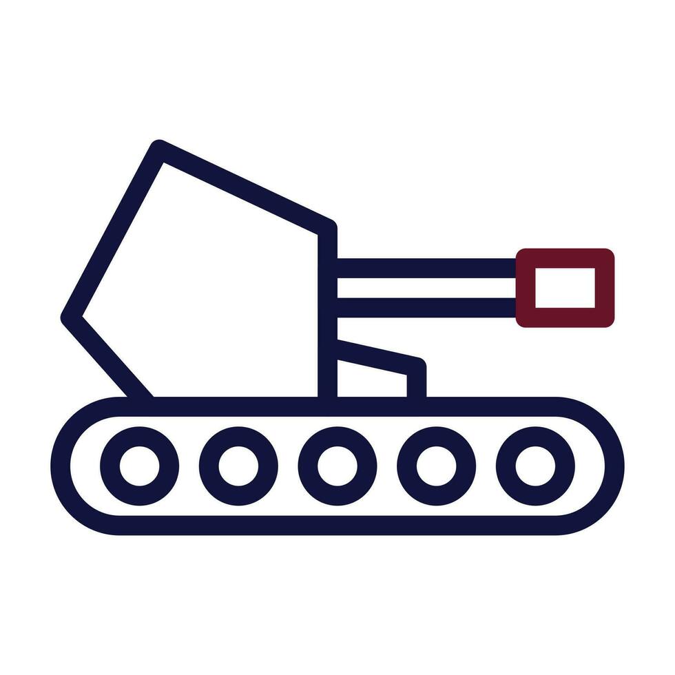 tanque icono duocolor estilo granate Armada color militar ilustración vector Ejército elemento y símbolo Perfecto.