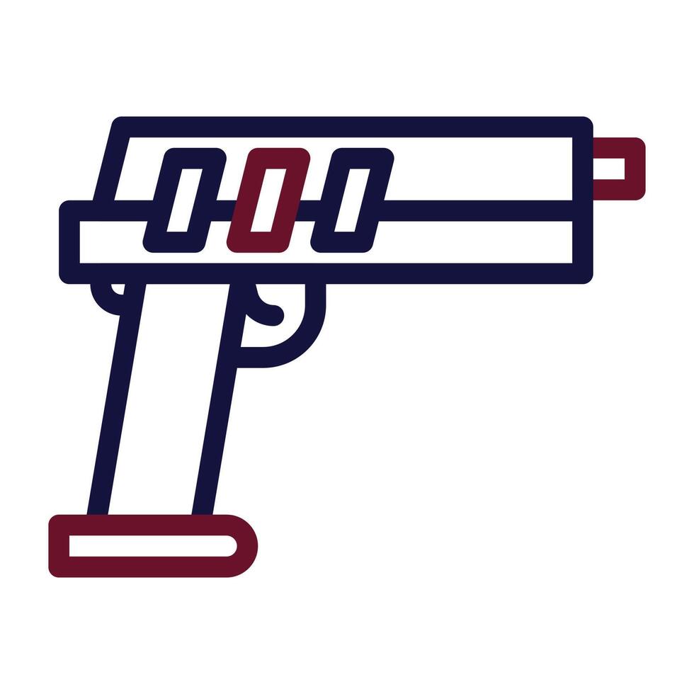 pistola icono duocolor estilo granate Armada color militar ilustración vector Ejército elemento y símbolo Perfecto.