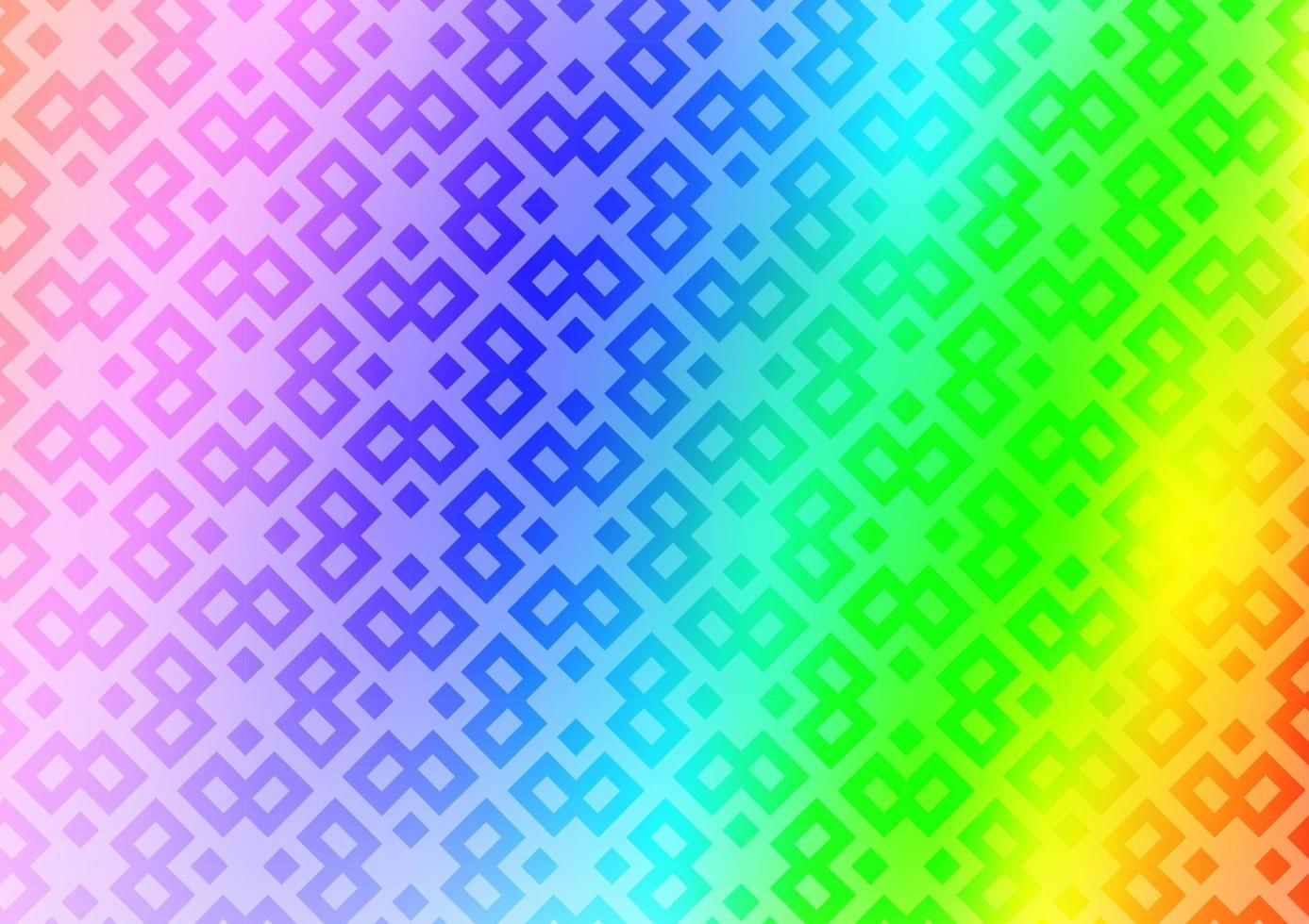 Fondo de vector de arco iris multicolor claro con rectángulos, cuadrados.