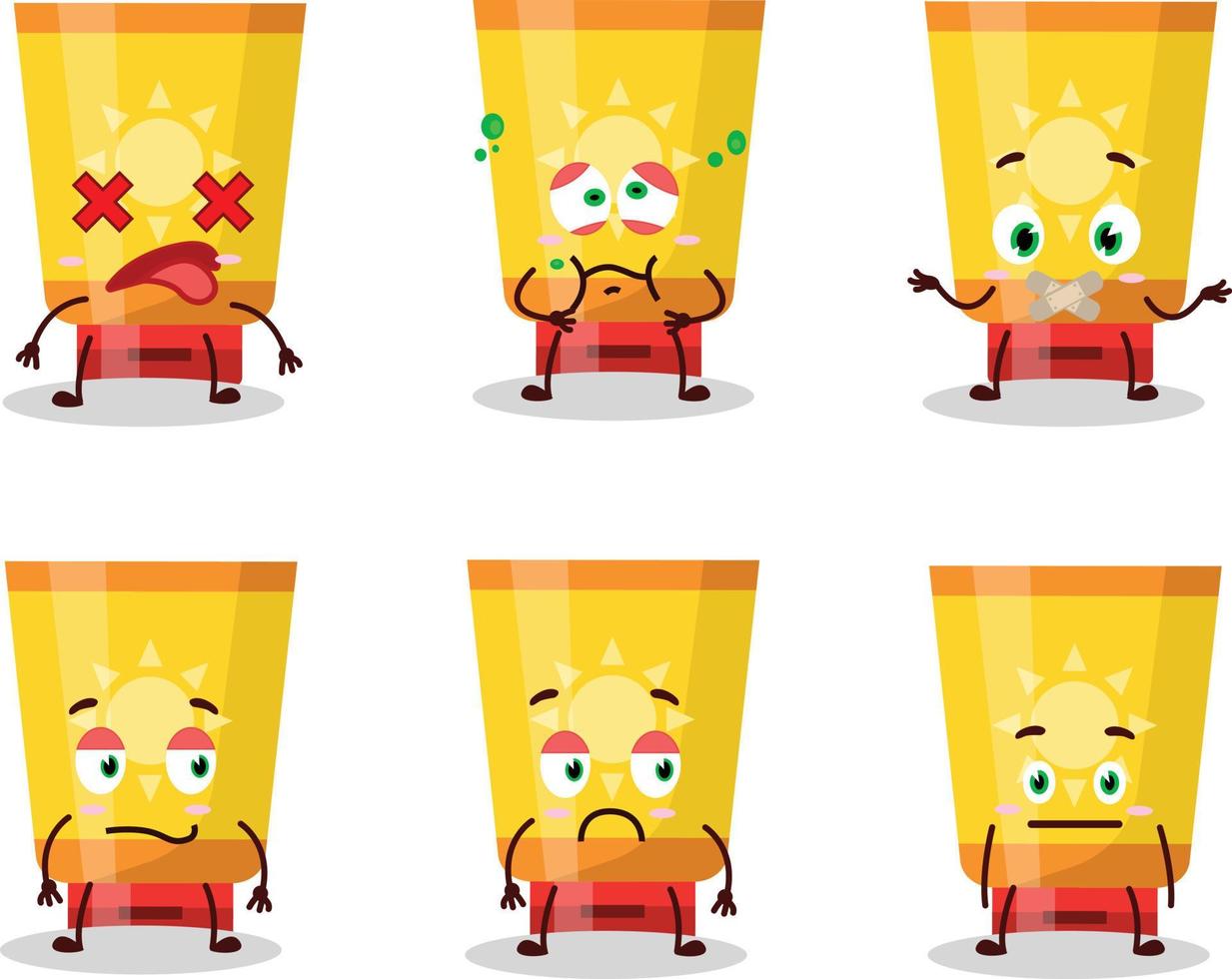 Sun block cartoon character with nope expression vector
