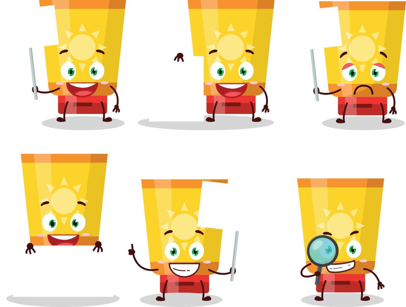 Sun block cartoon character bring information board vector