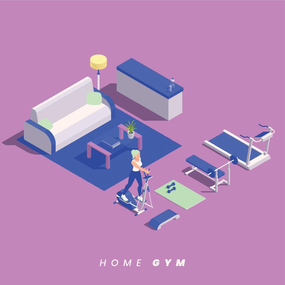 Home Gym Isometric vector