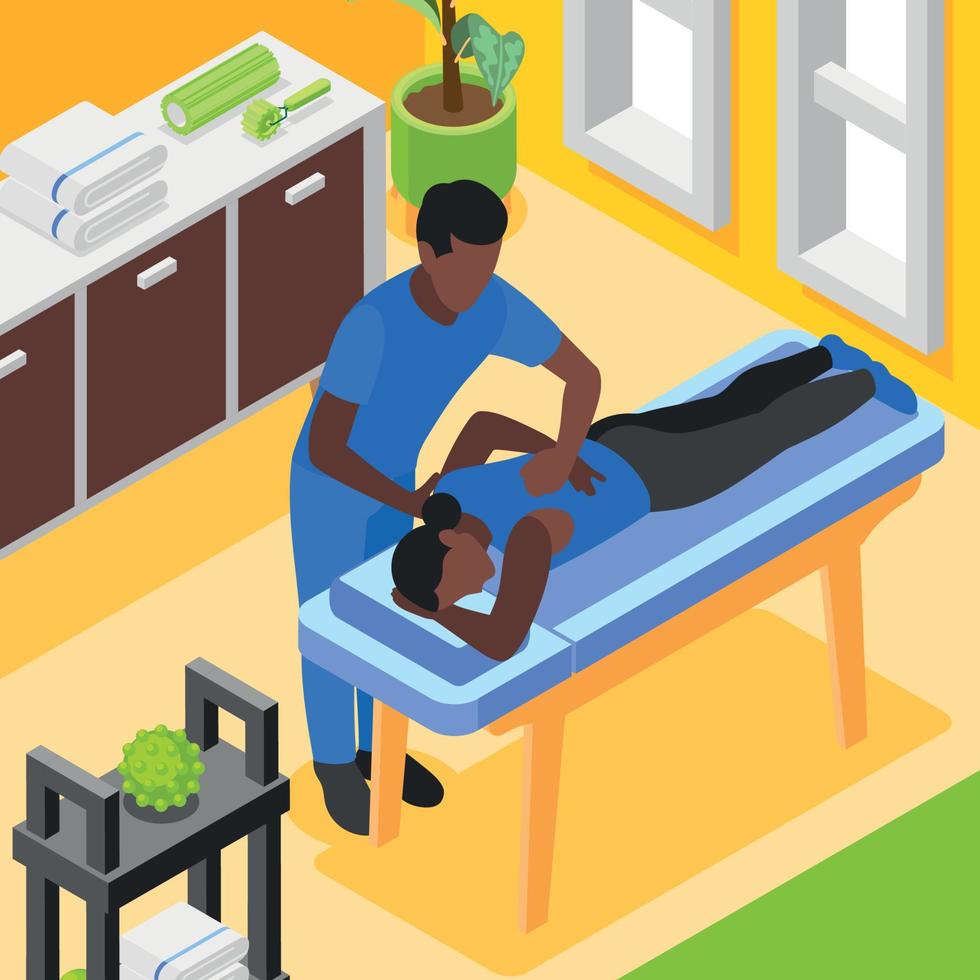 Myofascial Release Isometric Composition vector