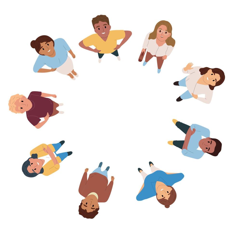 People Top View Composition vector