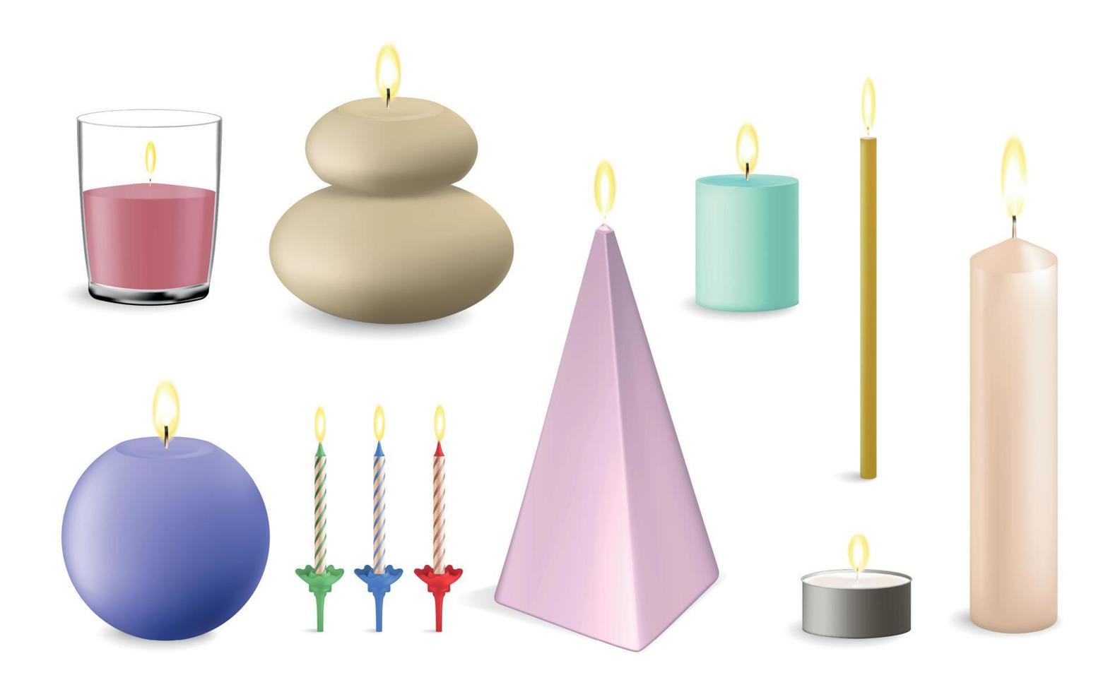 Candles Realistic Set vector