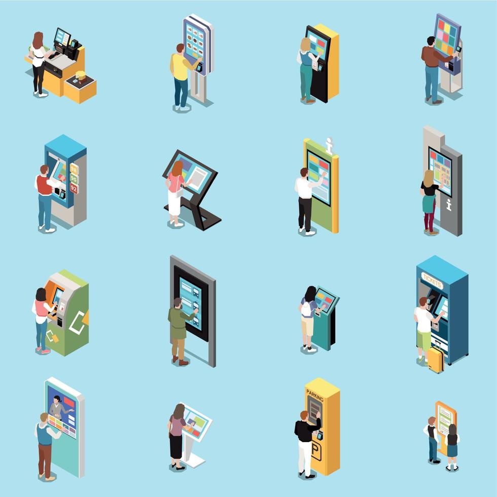 Terminals Isometric Set vector