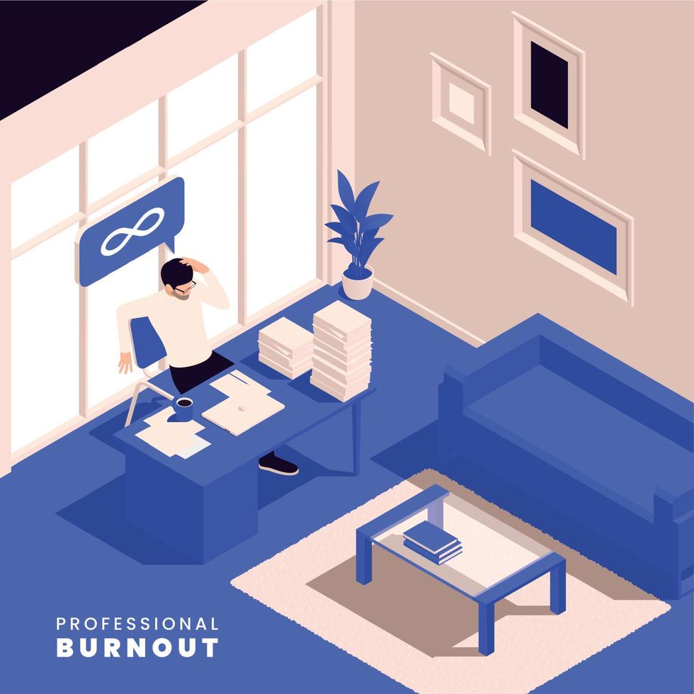 Burnout Syndrome Isometric vector