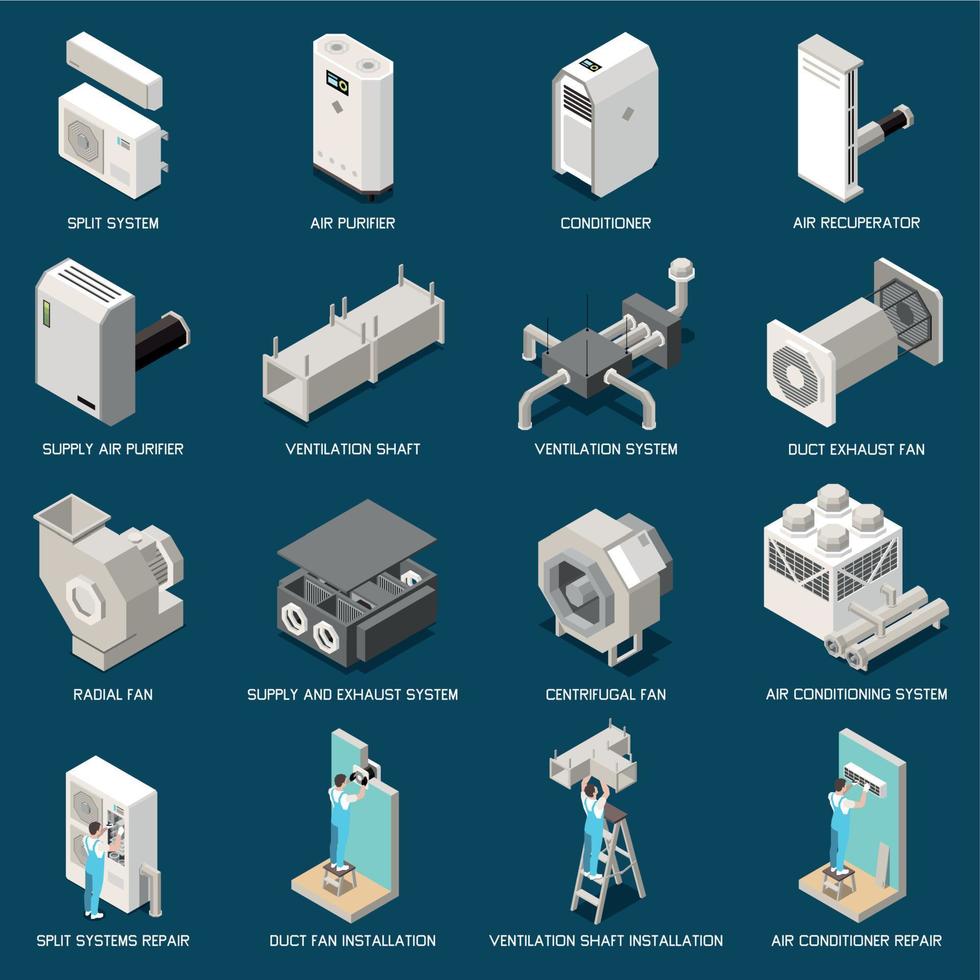 Air Conditioning Set vector