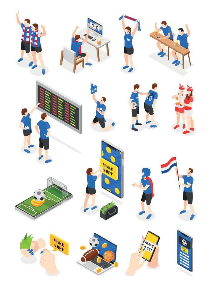 Sport Betting Isometric Icons vector