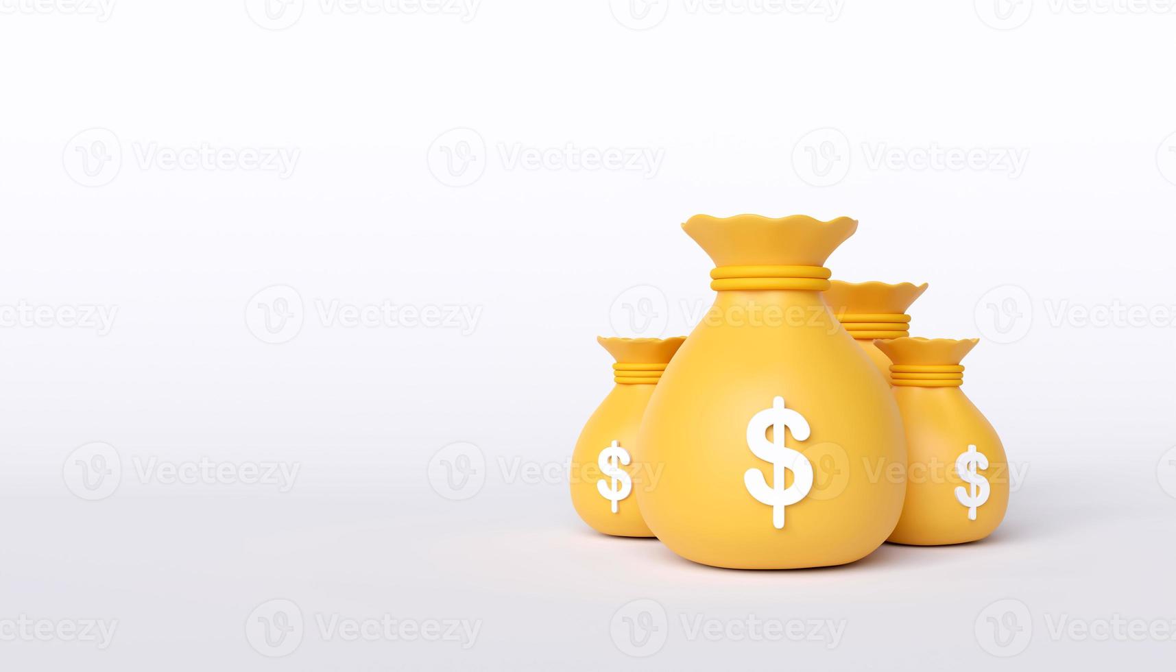 dinero bolso con dólar icono en blanco antecedentes con Copiar espacio. concepto de dinero en efectivo, banco interesar tasa, financiero gestión, regreso en inversión, financiero solución, dinero intercambiar tasa. foto