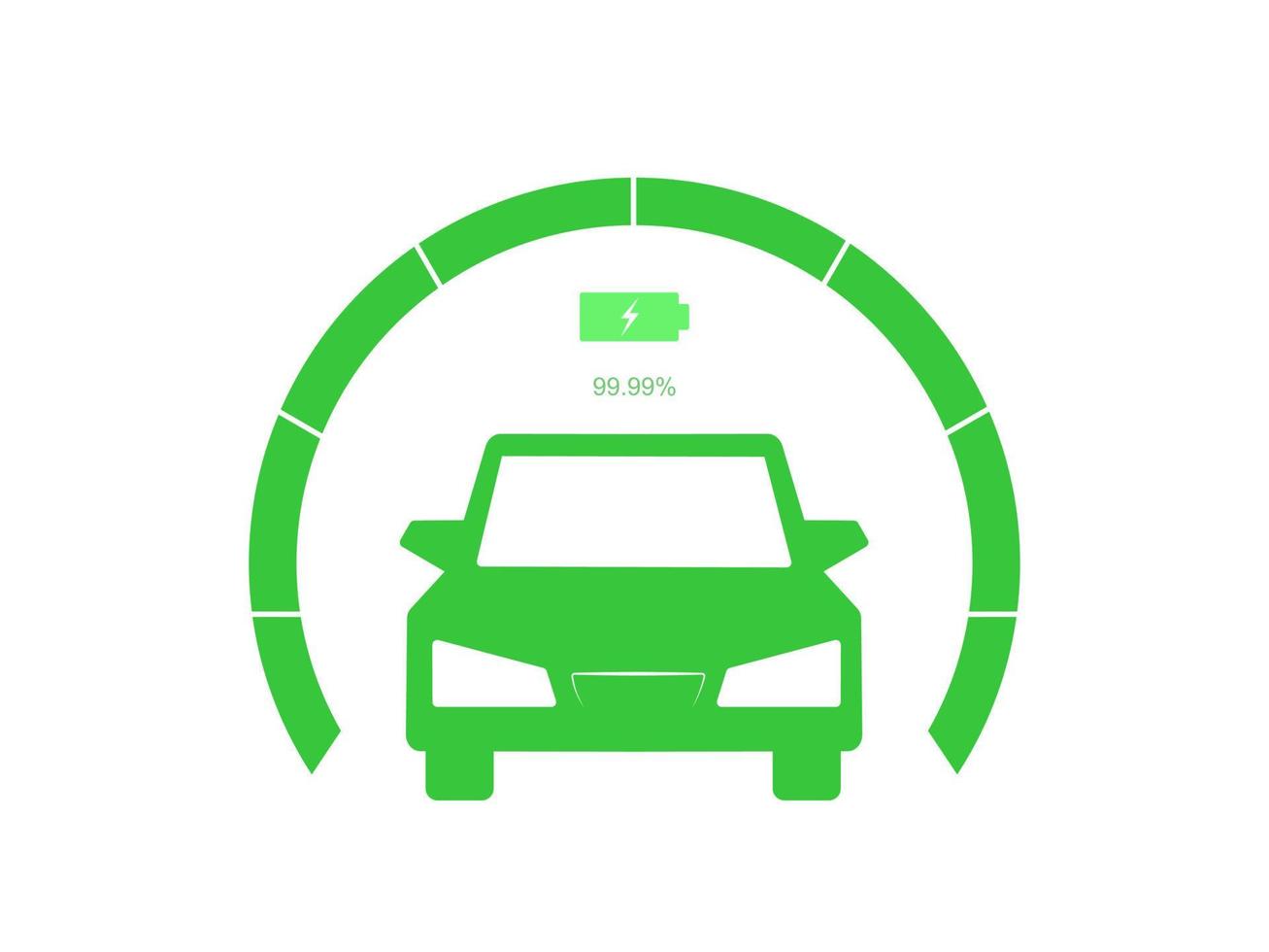 Vector illustration of electric powered car and charging point icons or Logo style.