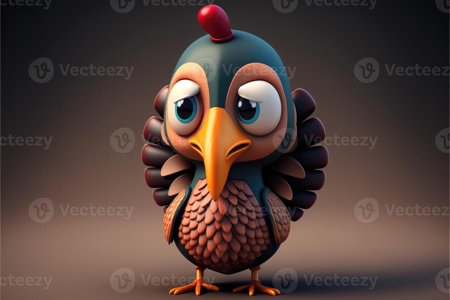 Cute Cartoon Turkey Character 3D photo