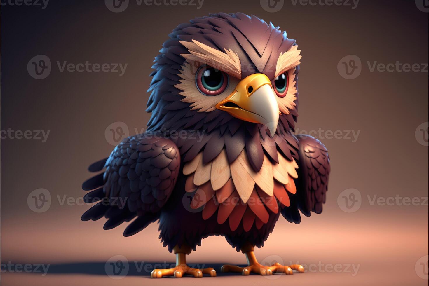 Cute Cartoon Eagle Character 3D photo