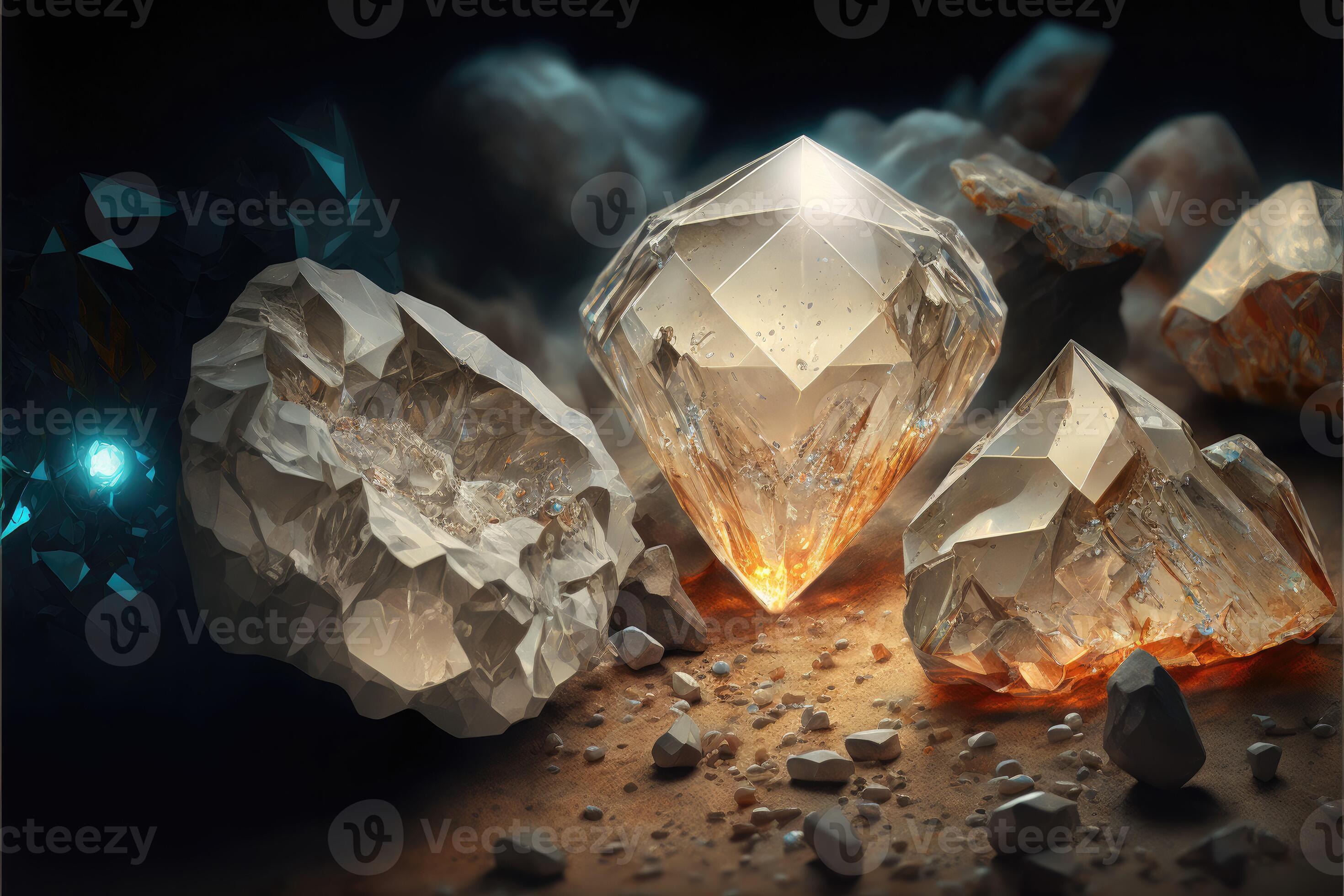 AI Generated Rough diamonds in cave. Close up. 21836728 Stock