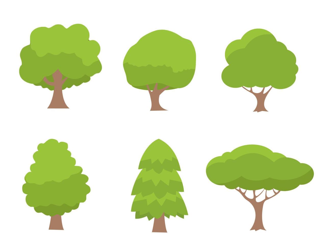 Collection of flat trees Icon. Can be used to illustrate any nature or healthy lifestyle topic. vector