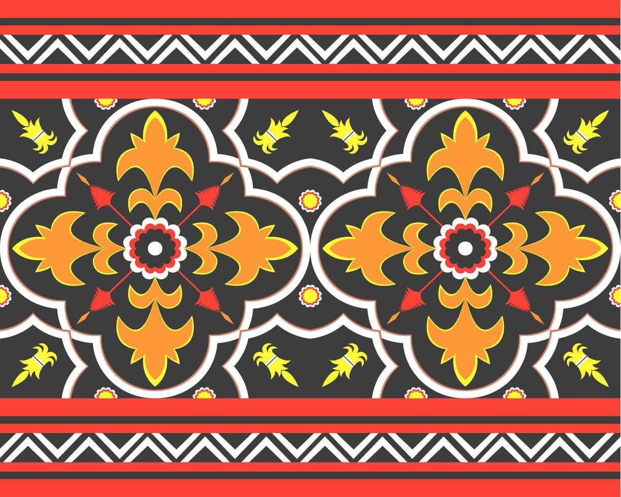 adorno folclórico geométrico ikat. textura de vector étnico tribal. patrón de rayas sin costuras en estilo azteca. figura bordado tribal. indio, escandinavo, gitano, mexicano, patrón popular.