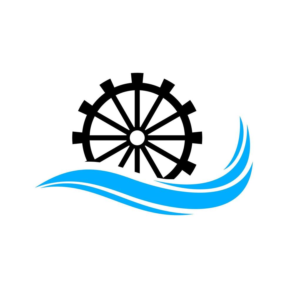 Water mill logo vector