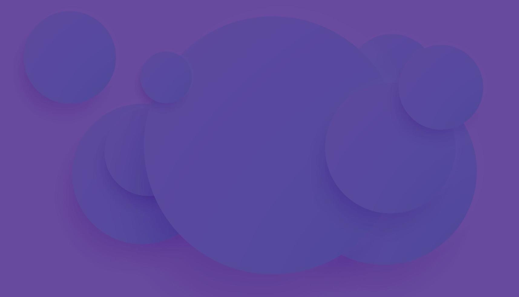 Abstract Purple Overlap Circles Background. Soft Color 3D Paper Circle Banner with Drop Shadows vector