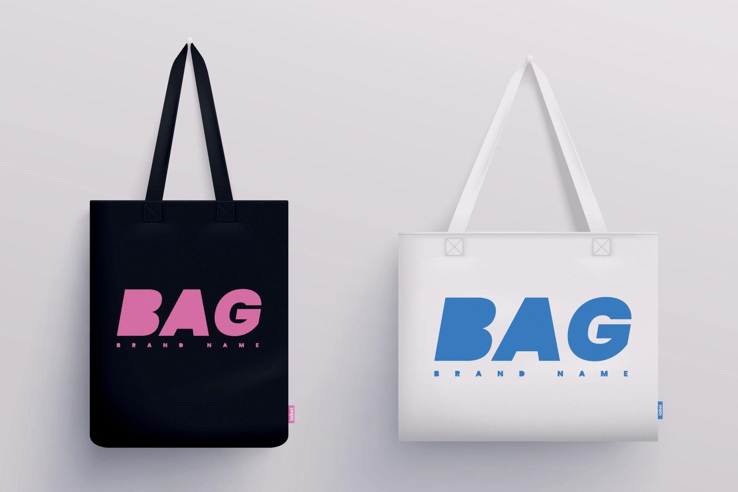 Cloth Bags Realistic Set vector