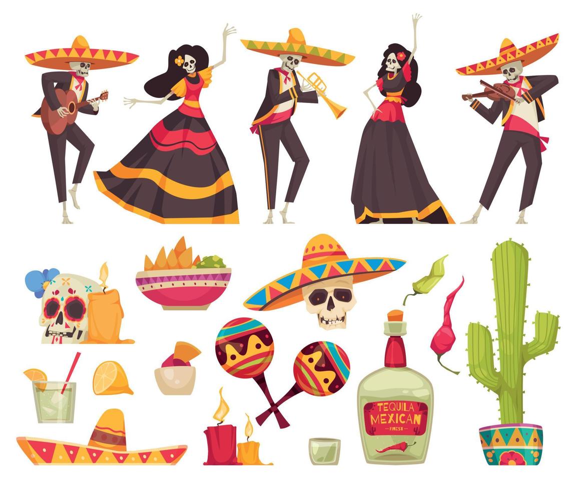 Day Of Dead Set vector