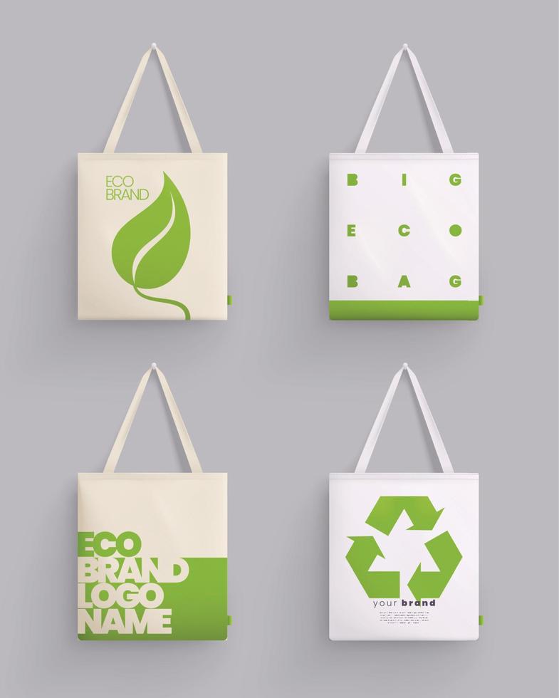 Tote Fabric Bag Collection vector